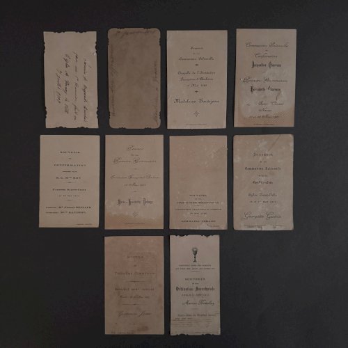 Lot de 10 images pieuses anciennes A5794