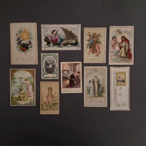 Lot de 10 images pieuses anciennes M3740