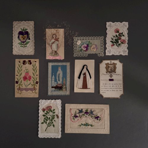 Lot de 10 images pieuses et canivets anciens M3739