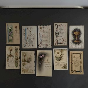 Lot de 10 images pieuses XIXe A5783