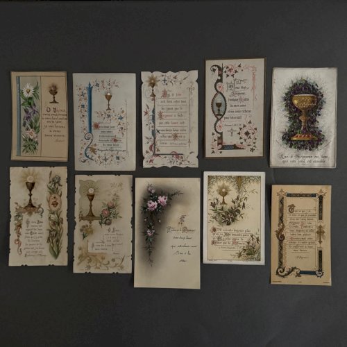 Lot de 10 images pieuses XIXe A5783