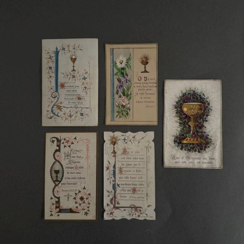 Lot de 10 images pieuses XIXe A5783