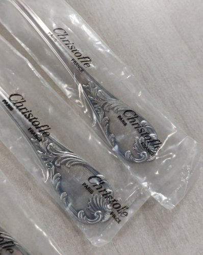 Lot de 12 fourchettes, décor Marly, en métal argenté, Christofle ^