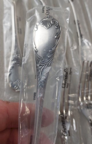 Lot de 12 fourchettes, décor Marly, en métal argenté, Christofle ^