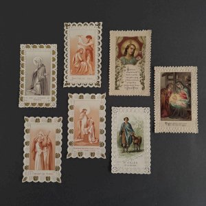 Lot de 13 images pieuses ou canivets XIXe  A5778
