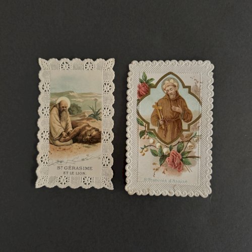 Lot de 13 images pieuses ou canivets XIXe  A5778