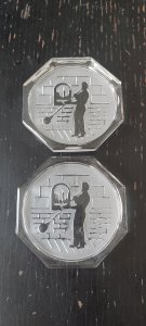 Set of 15 coasters "The Art of Glass" Era 1950-1960.