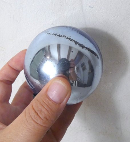 Lot de 2 boules de Noël anciennes en verre soufflé bleu