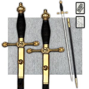 LOT DE 2 EXCEPTIONNELLES & SUPERBES ÉPÉES ESPAGNOLES DE TOLEDO, FIN XIX, DORURE, ORIGINAL