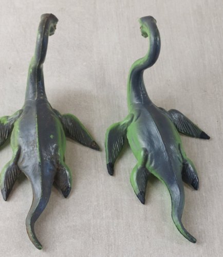 Lot de 2 figurines dinosaure, Plesiosaure, en plastique peint, Starlux ^