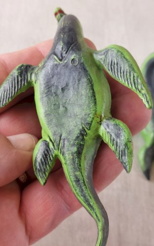 Lot de 2 figurines dinosaure, Plesiosaure, en plastique peint, Starlux ^