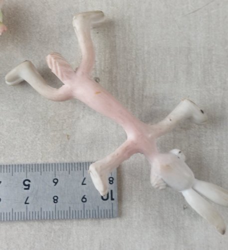 Lot de 2 figurines flexibles, PVC, lapin + chat, vintage ^