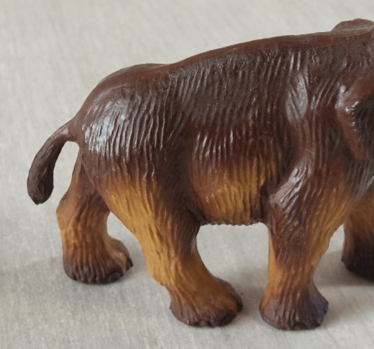 Lot de 2 figurines préhistoire, mammouth + Dinothérium, en plastique, Starlux ^