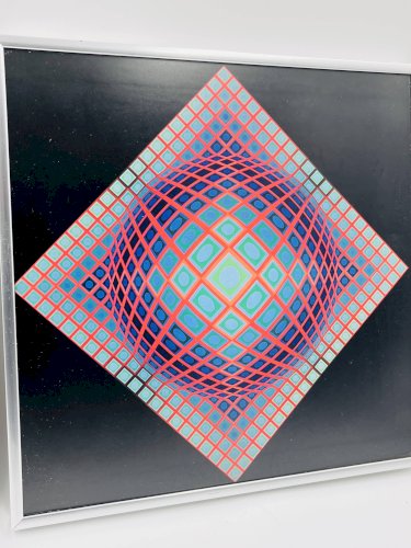 Lot de 2 folios sous cadre V.Vasarely
