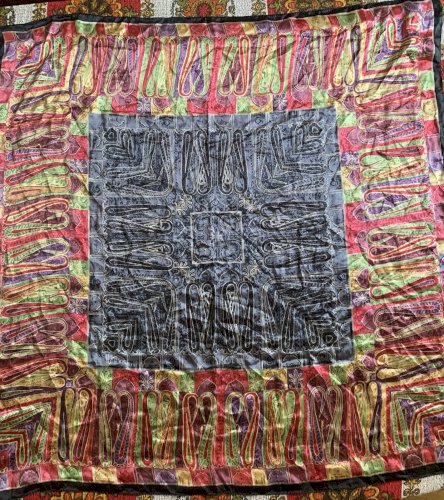 lot de 2 Foulards TORRENTE en soie vintage décor abstrait