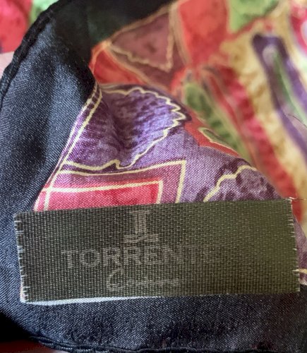 lot de 2 Foulards TORRENTE en soie vintage décor abstrait