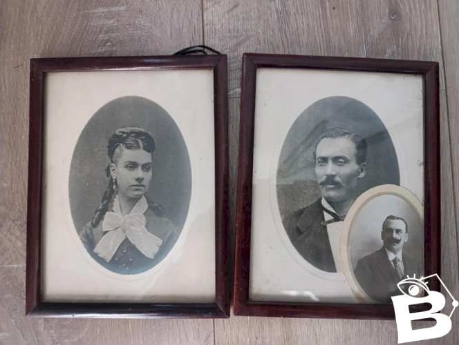 lot de 2 petits portrait encadres anciens en bon etat