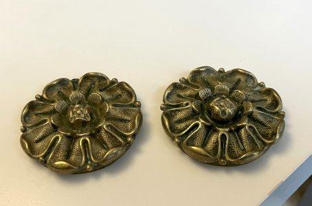 lot de 2 rosaces en bronze anciennes pr meuble embrasses rideau autre diam 53 mm