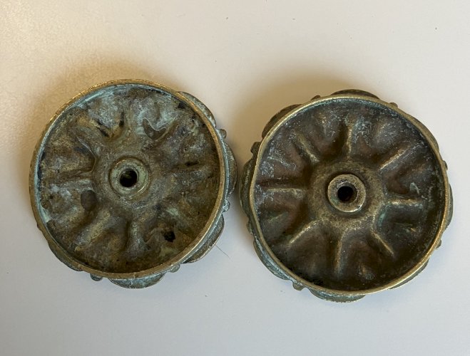lot de 2 rosaces en bronze anciennes pr meuble embrasses rideau autre diam 53 mm