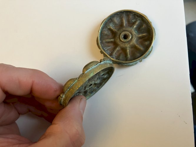 lot de 2 rosaces en bronze anciennes pr meuble embrasses rideau autre diam 53 mm