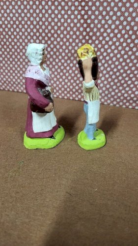 LOT DE 2 SANTONS POUR CRECHE EN TERRE CUITE N° 41