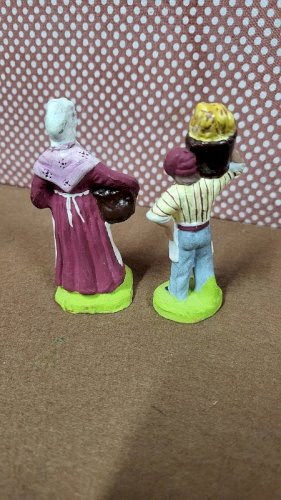 LOT DE 2 SANTONS POUR CRECHE EN TERRE CUITE N° 41