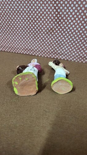 LOT DE 2 SANTONS POUR CRECHE EN TERRE CUITE N° 41