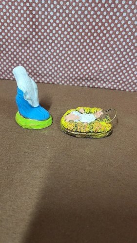 LOT DE 2 SANTONS POUR CRECHE EN TERRE CUITE N° 48