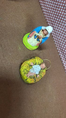 LOT DE 2 SANTONS POUR CRECHE EN TERRE CUITE N° 48