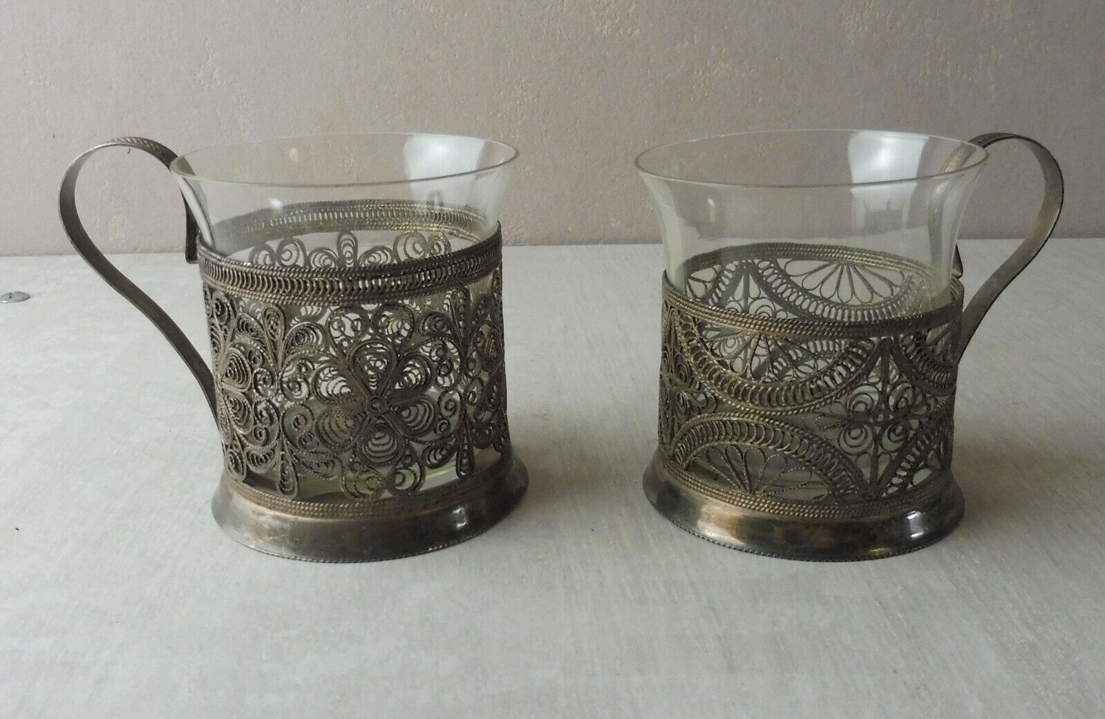 Lot De 5 Tasses En Aluminium Vintage - Style Cowboy Chariot - Anciennes