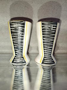 set of 2 vases/mazagran cornets Vallauris vintage signed in good condition