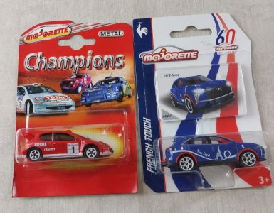 Set of 2 cars, Champions + French Touch, Majorette