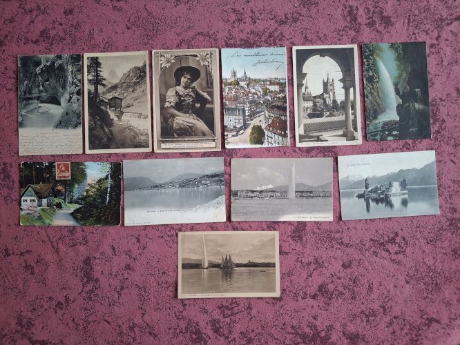 Lot de 250 cartes postales Suisse avec diversité CPA CPSM CPM