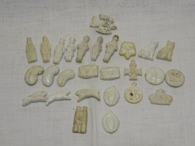 -SET OF 27 BISCUIT PORCELAIN FIGURINES ENAMELED 1st PERIOD DISPLAY COLLECTION