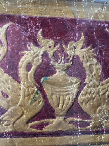 lot de 3  Albums Photos en cuir repoussé decor de dragon dans leur jus