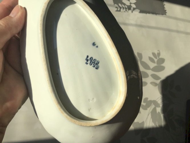 Lot de 3 ancien ravier faïence et Terre de Fer numéroté  et 1 porcelaine  19eme