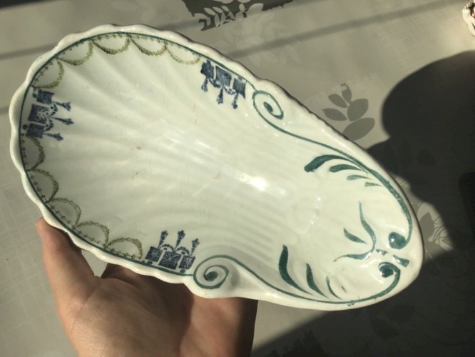 Lot de 3 ancien ravier faïence et Terre de Fer numéroté  et 1 porcelaine  19eme