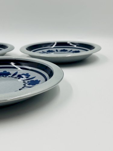 Lot de 3 assiettes Boch Baltic vintage