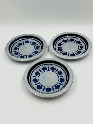 Lot de 3 assiettes Boch Baltic vintage