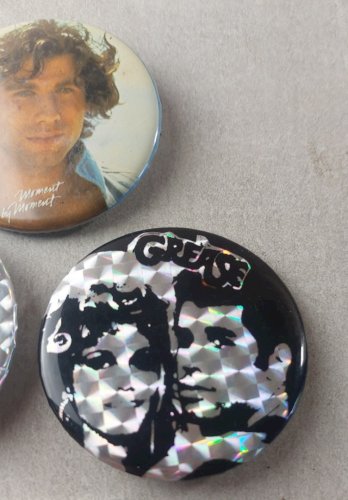 Lot de 3 badges John Travolta / Grease, vintage