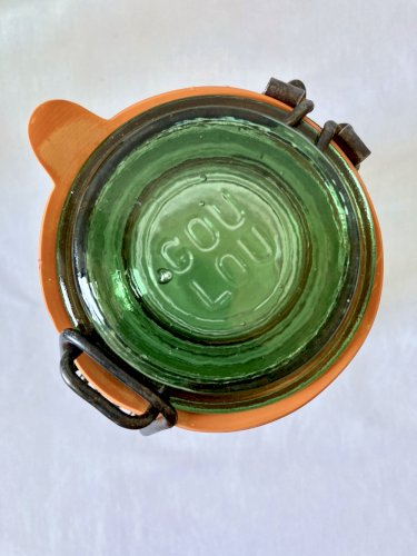 Lot de 3 bocaux de conserve en verre moulé, fermeture à étrier – La Lorraine, Durfor, Goulou