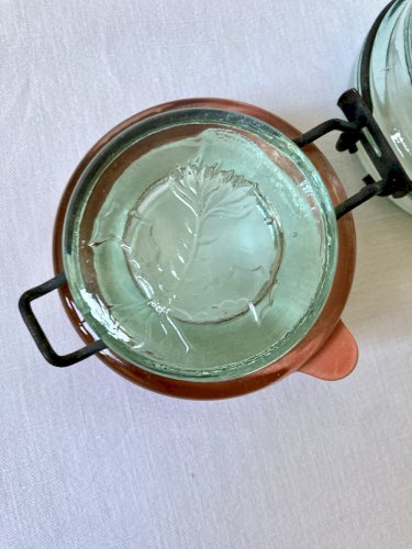 Lot de 3 bocaux de conserve en verre moulé, fermeture à étrier – La Lorraine, Durfor, Goulou