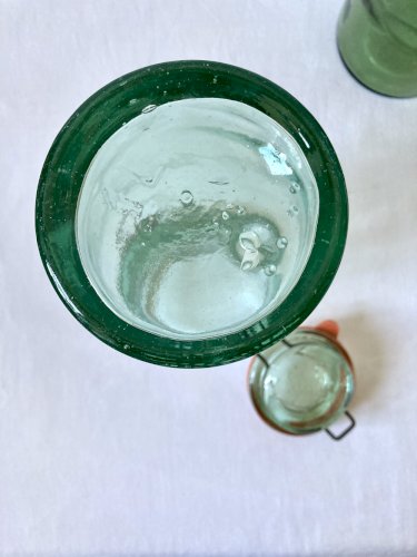 Lot de 3 bocaux de conserve en verre moulé, fermeture à étrier – La Lorraine, Durfor, Goulou