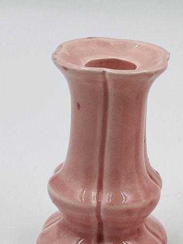 Lot de 3 bougeoirs en céramique rose