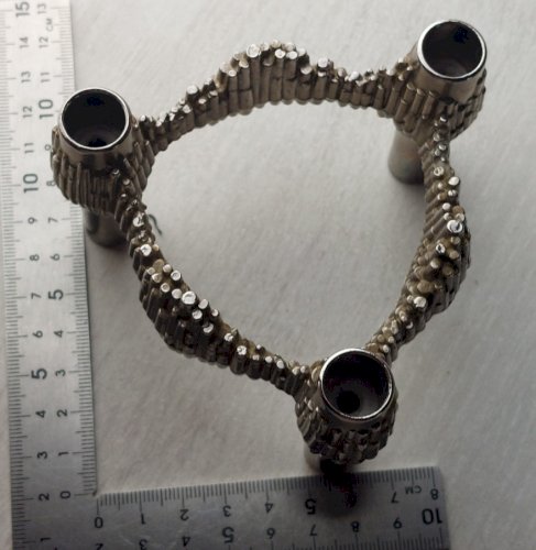 Lot de 3 bougeoirs modulables Quist, en métal argenté, Nagel, vintage ^