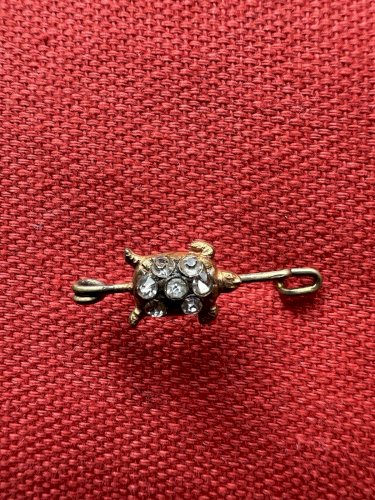 Lot de 3 Broches anciennes 1900 Collection Unisexe Papillon, Tortue, Grenouille