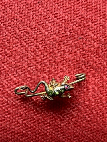 Lot de 3 Broches anciennes 1900 Collection Unisexe Papillon, Tortue, Grenouille