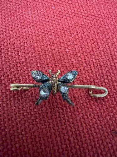 Lot de 3 Broches anciennes 1900 Collection Unisexe Papillon, Tortue, Grenouille