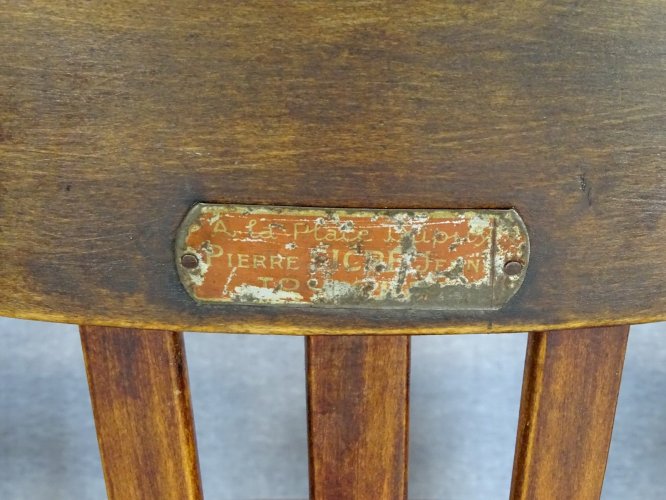 Lot de 3 chaises Baumann bistrot N° 188 de 1930 assise bois, no Thonet