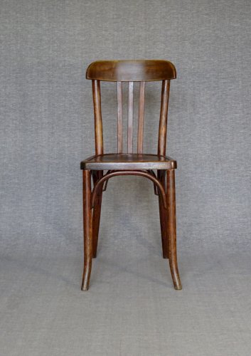Lot de 3 chaises Baumann bistrot N° 188 de 1930 assise bois, no Thonet